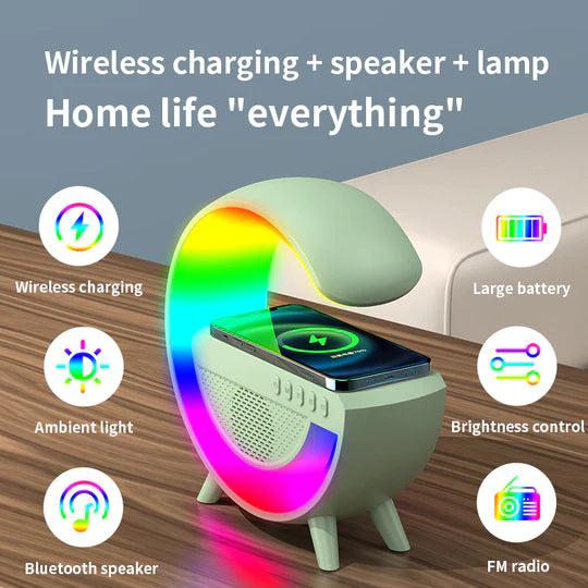 WIRELESS CHARGING FEATURE MULTIFUNCTIONAL  DIGITAL LED LAMP